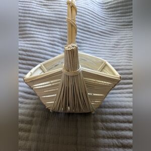 Vintage Bamboo  Cream Woven Basket